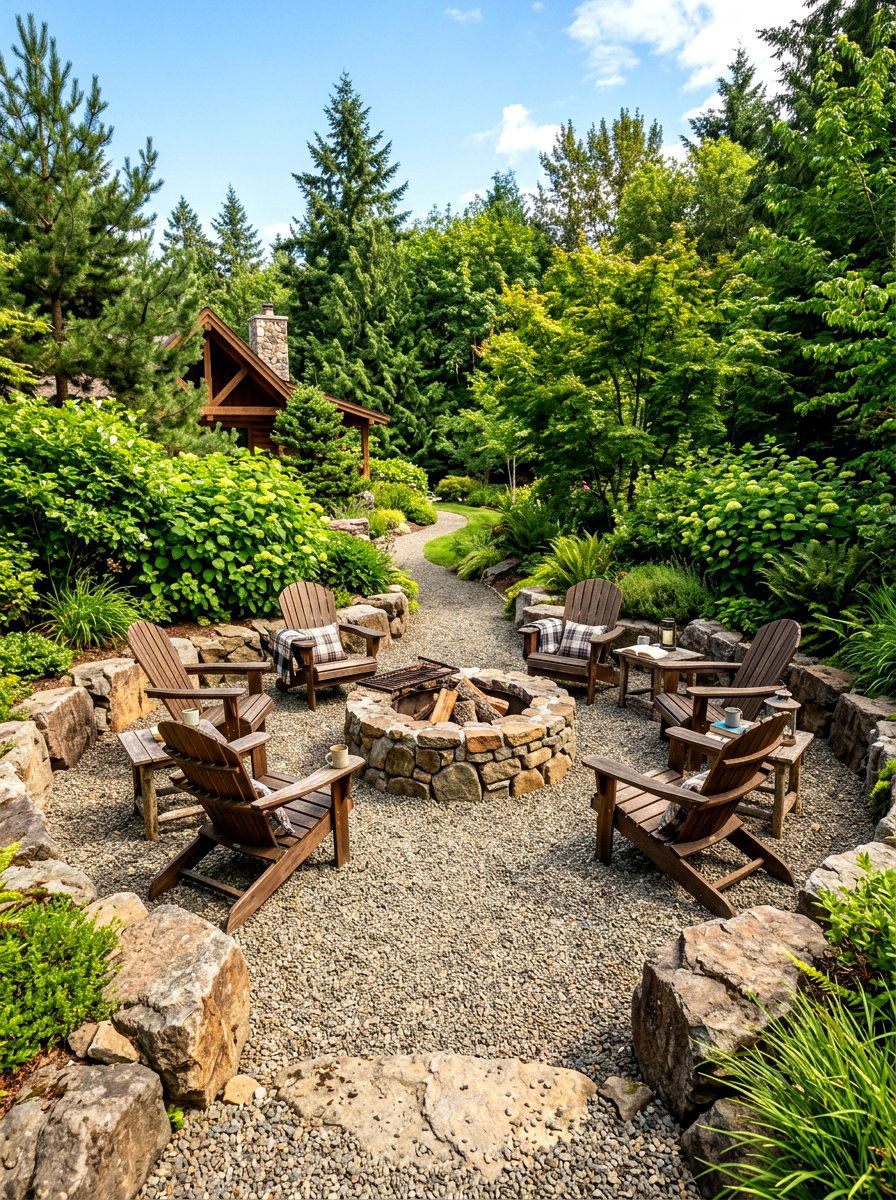 Gravel Seating Area - 30 bohemian backyard ideas