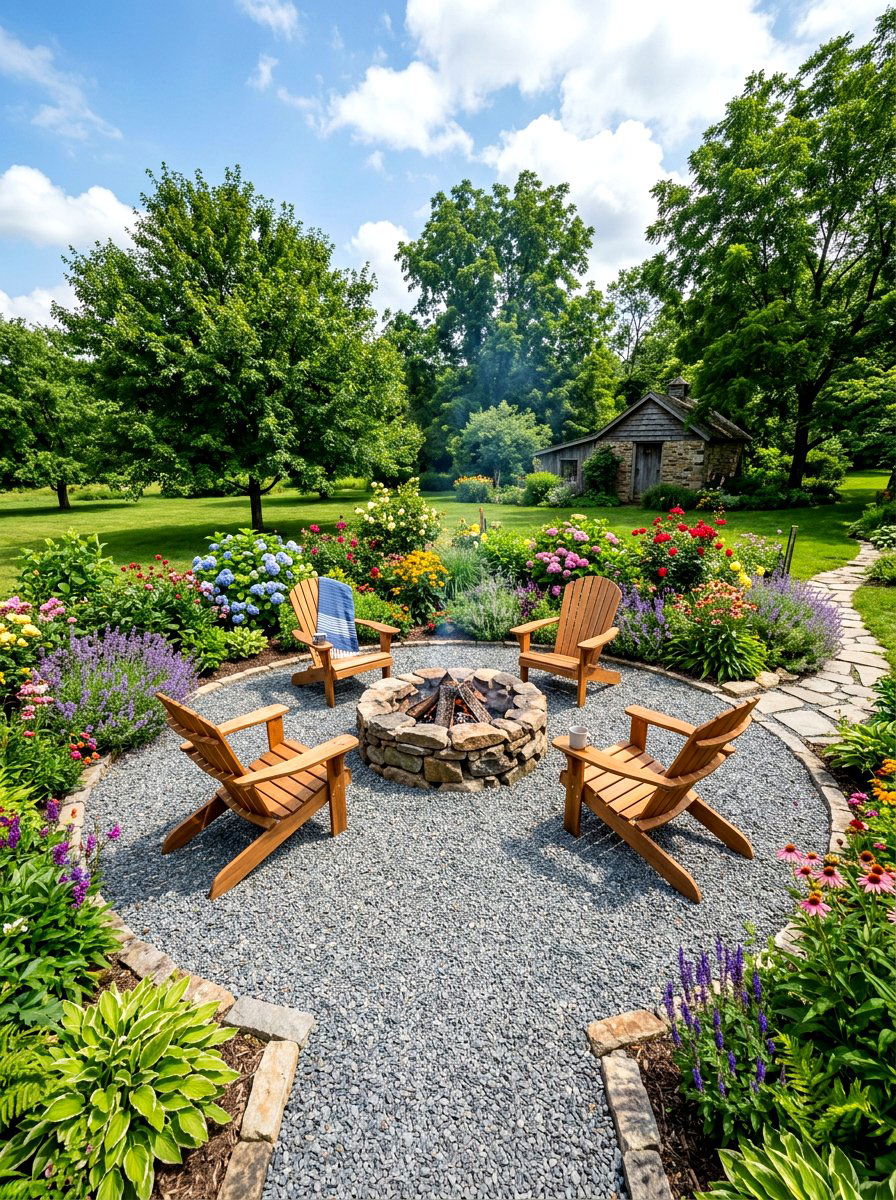 Gravel Seating Circle - 30 meditation backyard corner ideas
