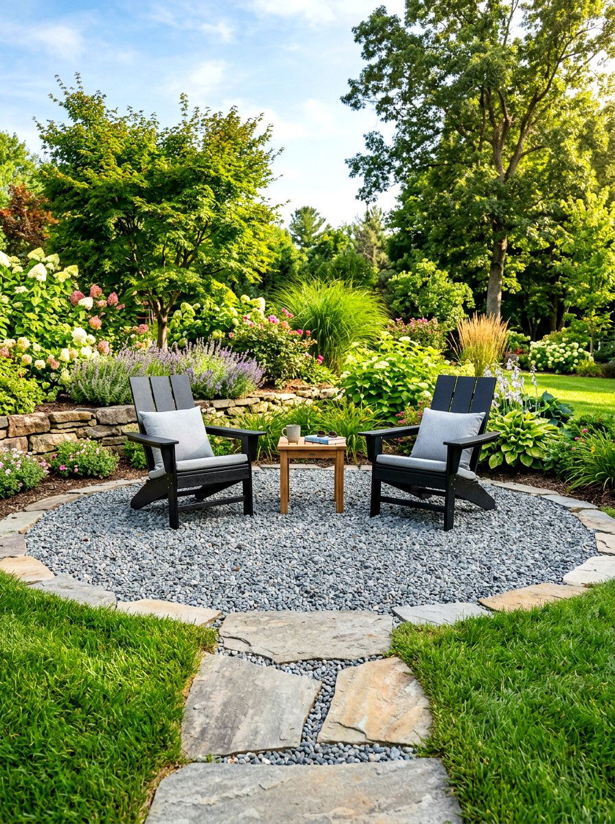 Gravel Sitting Area - 30 modern backyard ideas
