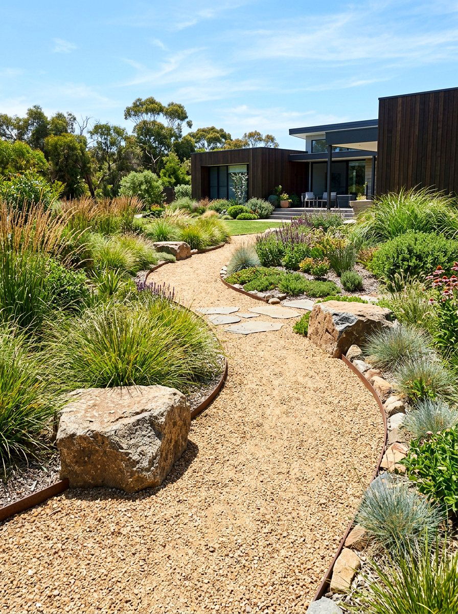 Gravel Stream Bed - 30 stream garden ideas