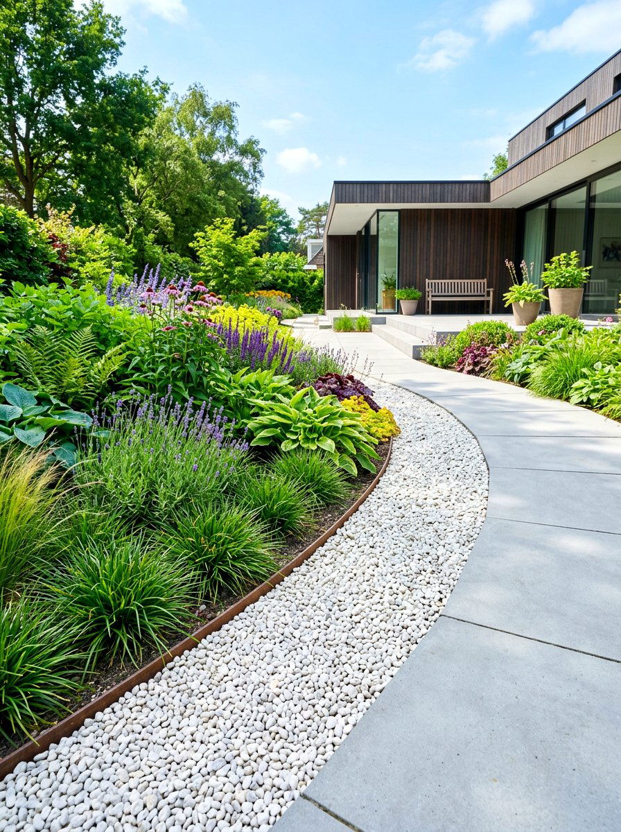 Gravel Trench Border - 30 flower bed edging ideas