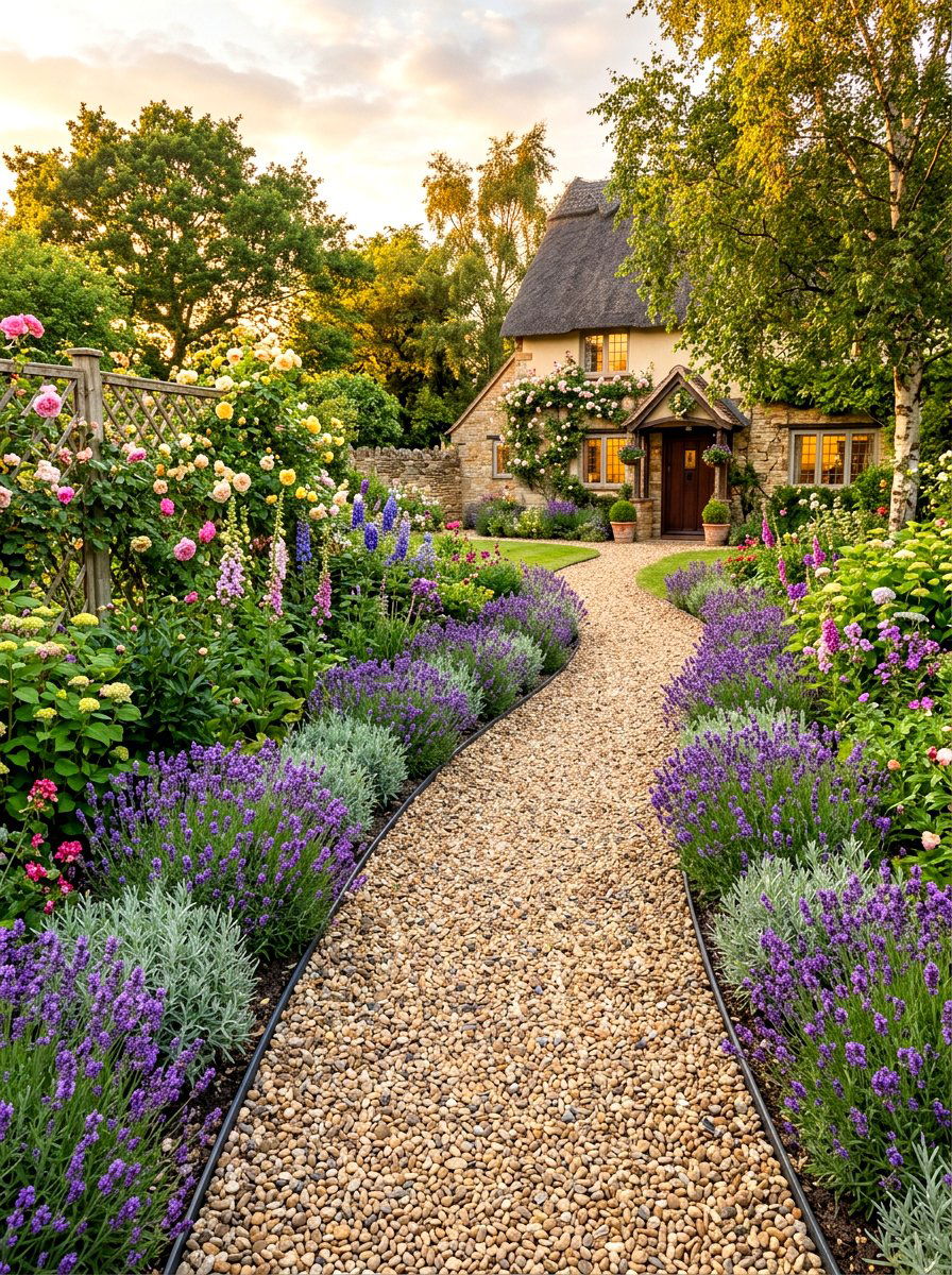 Gravel Walkway - 30 drought tolerant front yard ideas