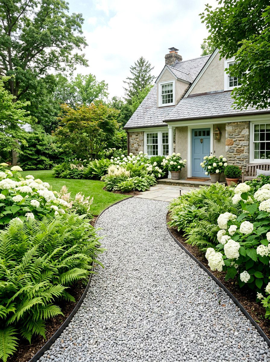 Gravel Walkway - 30 front yard garden ideas