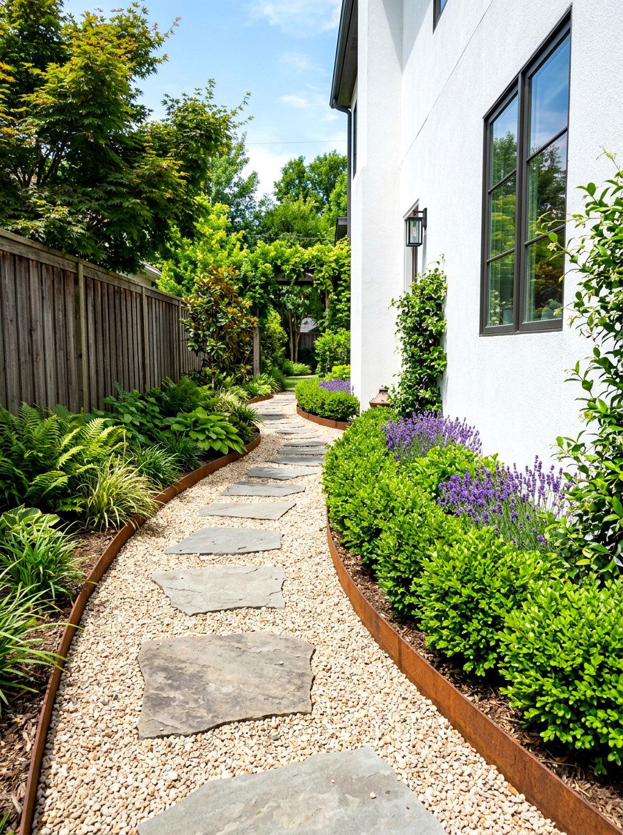 Gravel Walkway - 30 side yard garden ideas