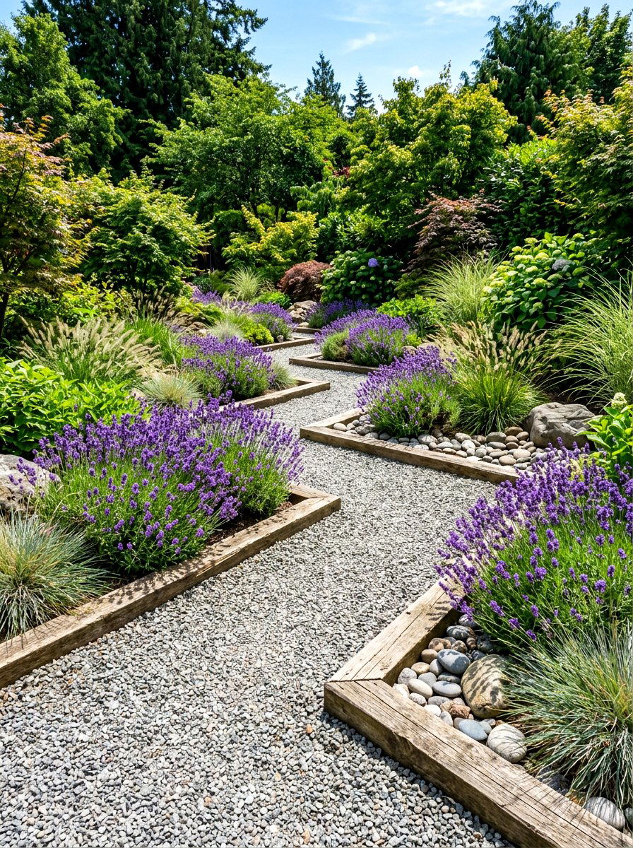 Gravel Zigzag Path - 30 hillside landscaping ideas