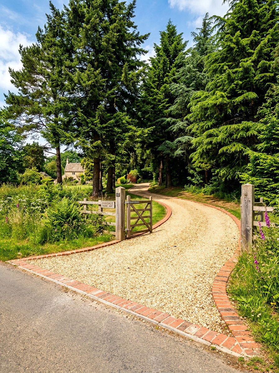 Gravel driveway - 30 driveway entrance ideas