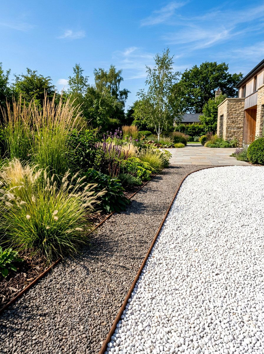 Gravel driveway border - 30 driveway edging ideas