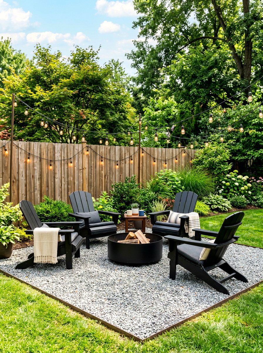 Gravel fire pit area - 30 fire pit ideas