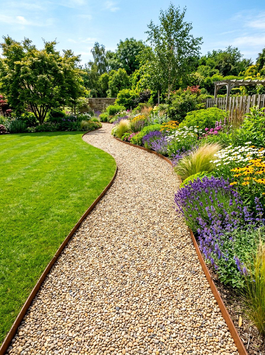 Gravel garden edging - 30 lawn edging ideas