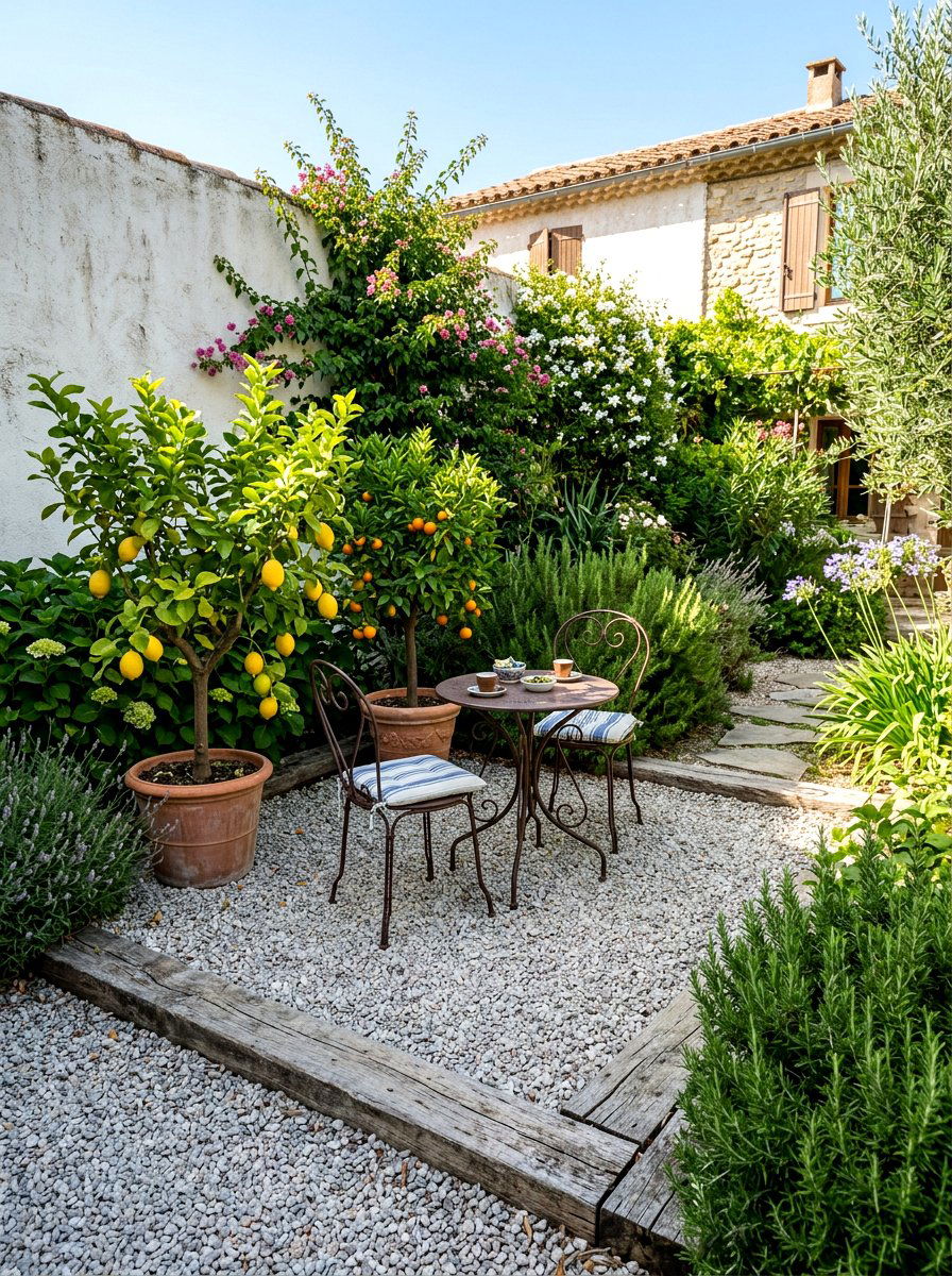 Gravel patio area - 30 backyard oasis ideas