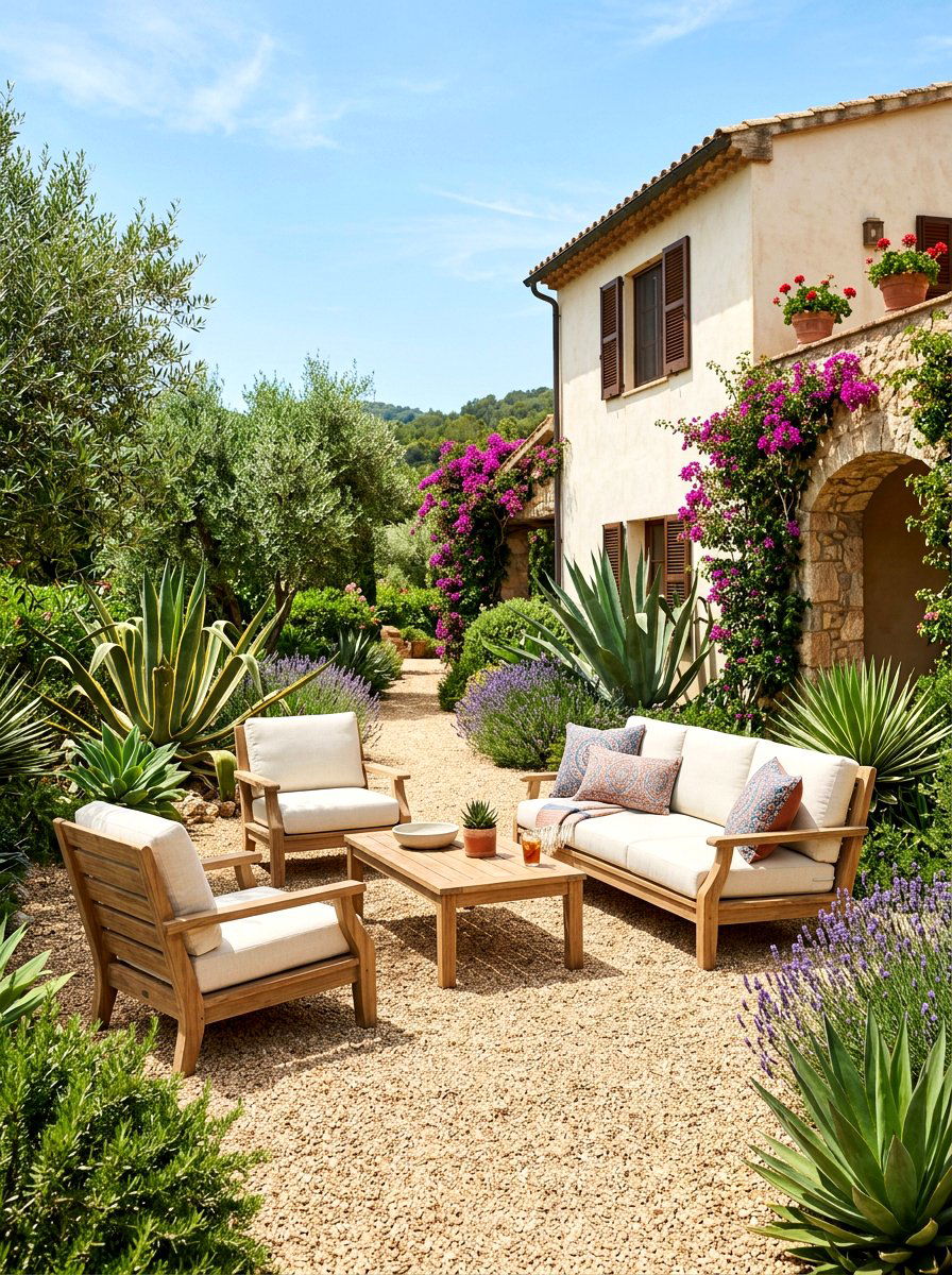 Gravel patio furniture - 30 front yard seating ideas