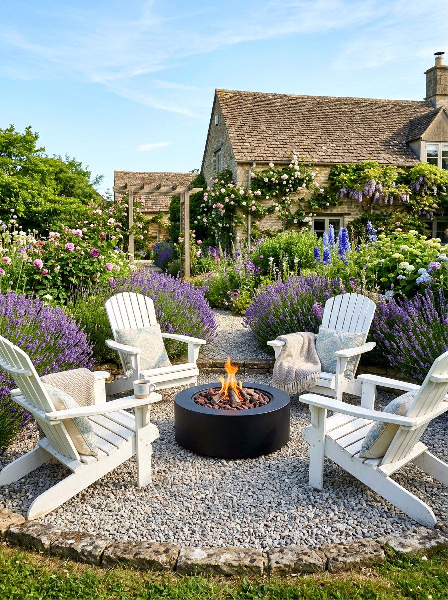 Gravel patio gas fire pit - 30 gas fire lounge patio ideas