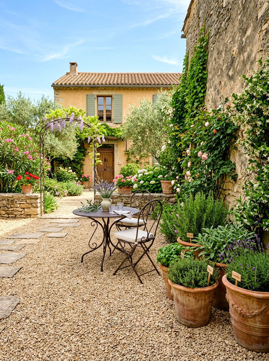 Gravel patio picnic - 30 backyard picnic area ideas