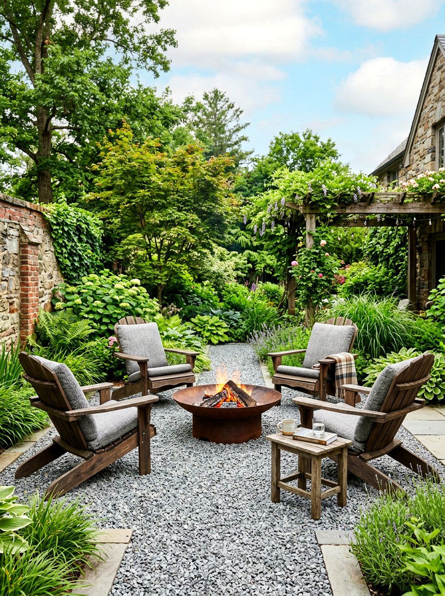 Gravel patio - 30 city backyard garden ideas