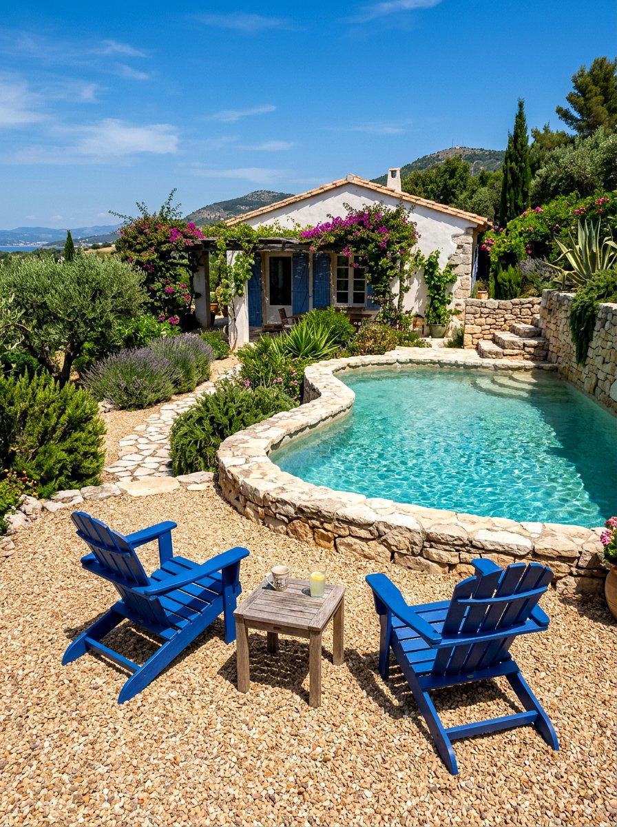 Gravel pool patio - 30 small poolside patio ideas