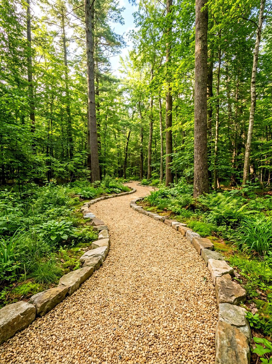 Gravel walkway - 30 cabin backyard landscaping ideas