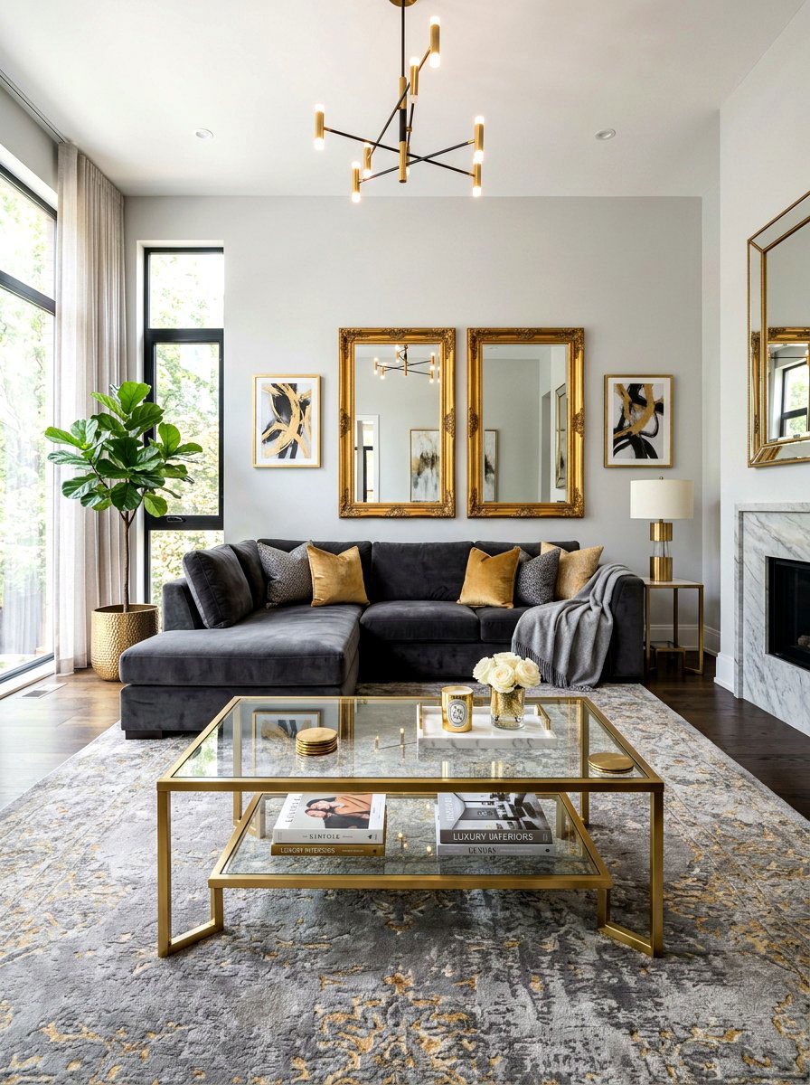 Gray And Gold Living Room - 30 gray living room ideas