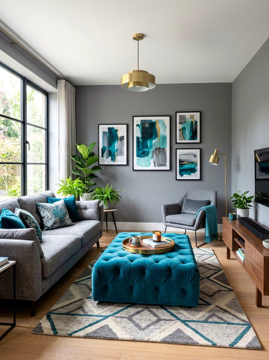 Gray And Teal Living Room - 30 gray living room ideas