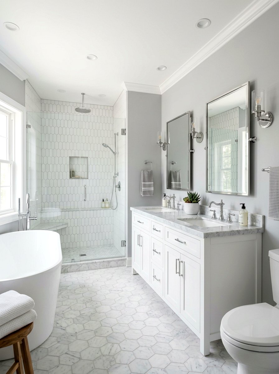 Gray And White Bathroom - 30 Hamptons bathroom ideas