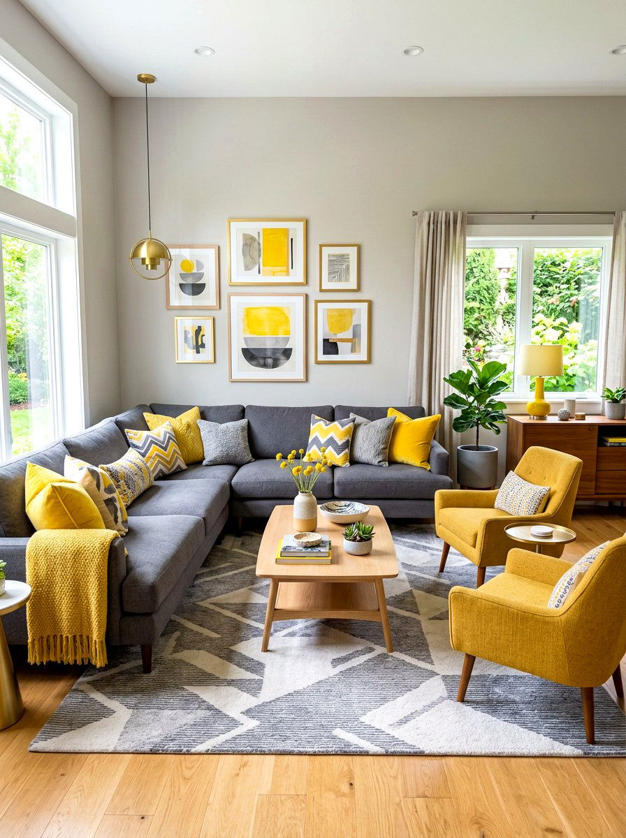 Gray And Yellow Living Room - 30 gray living room ideas