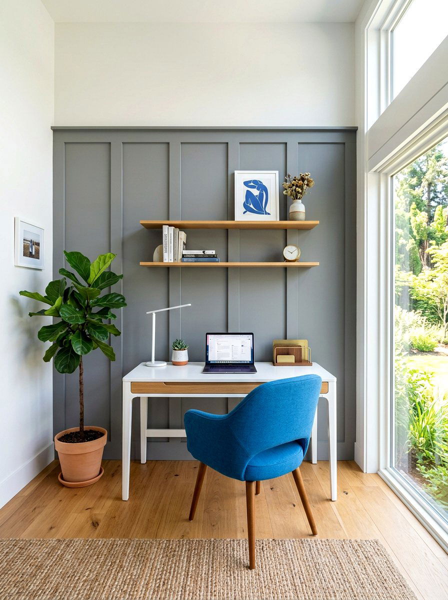 Gray Board And Batten - 30 half wall paneling ideas
