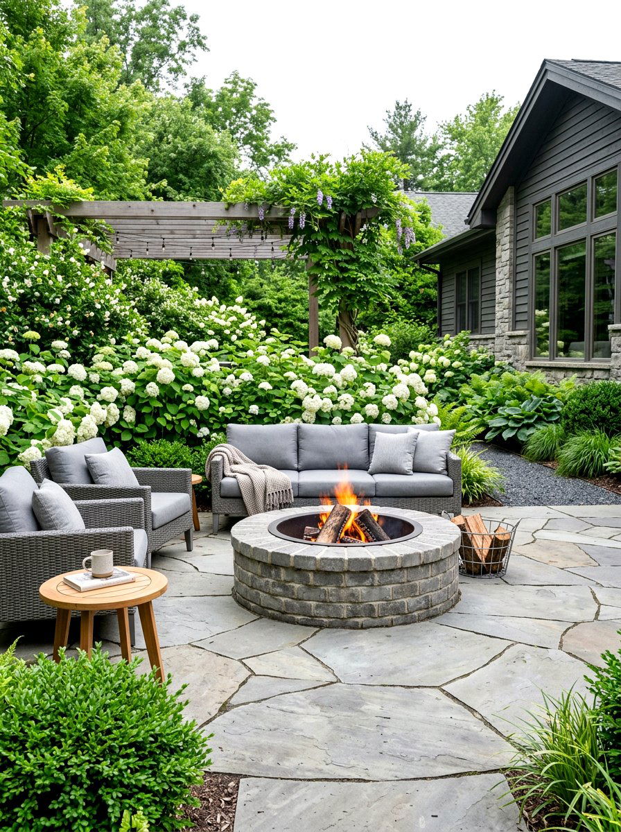 Gray Brick Fire Pit - 30 brick fire pit ideas