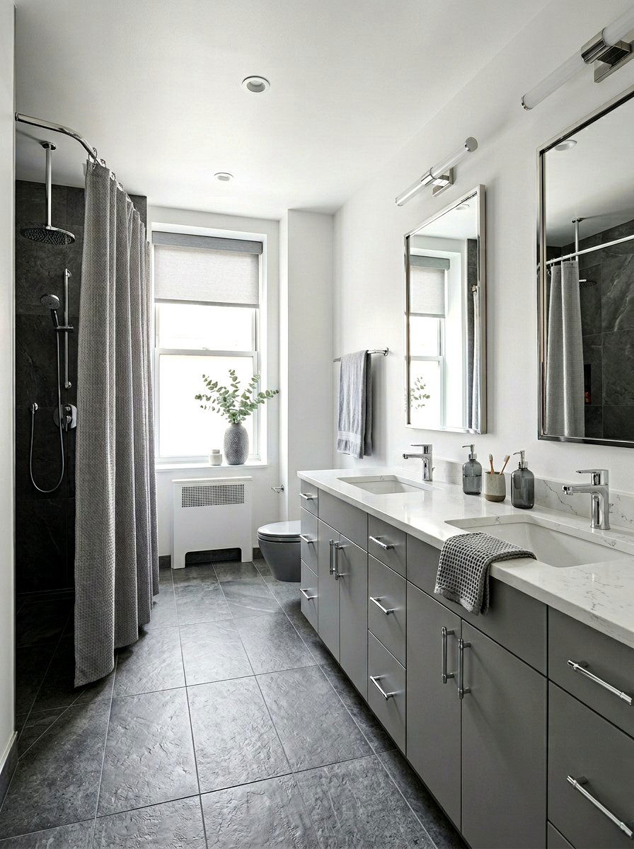 Gray Chrome Bathroom - 30 chrome bathroom ideas