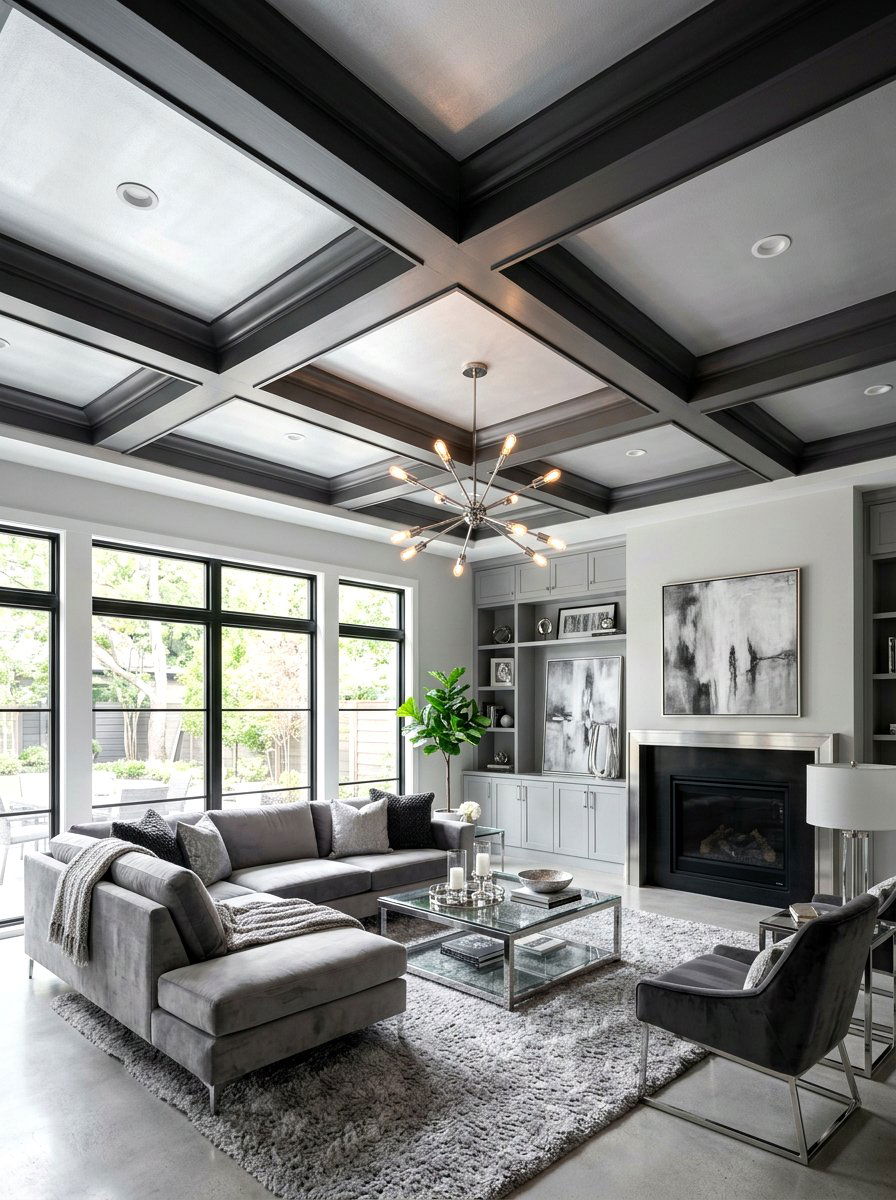 30 Coffered Ceiling Living Room Ideas For a Stunning Upgrade