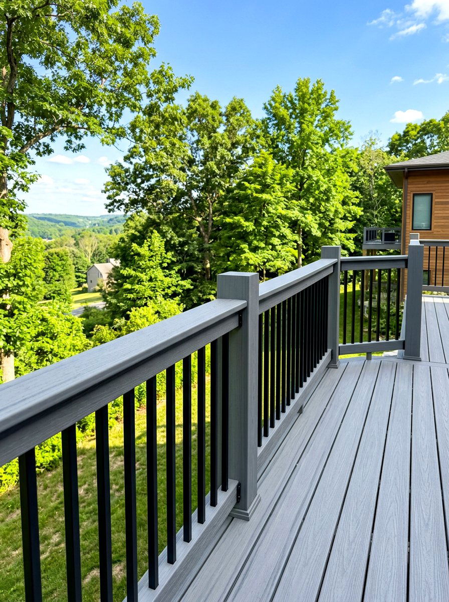 Gray Composite Railing - 30 front porch railing ideas