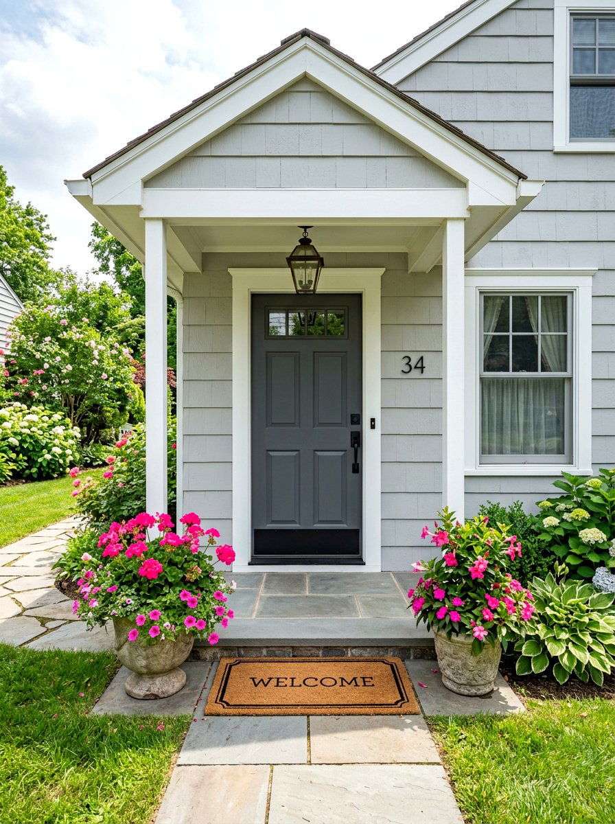 Gray Cottage Entryway - 30 cottage front door ideas