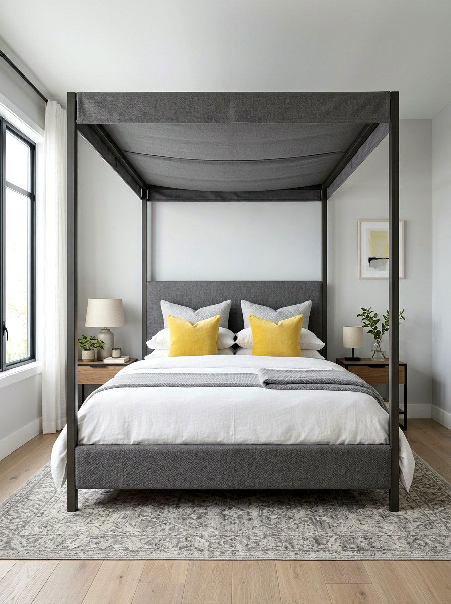 Gray Fabric Canopy Bed - 30 statement canopy bed bedroom ideas