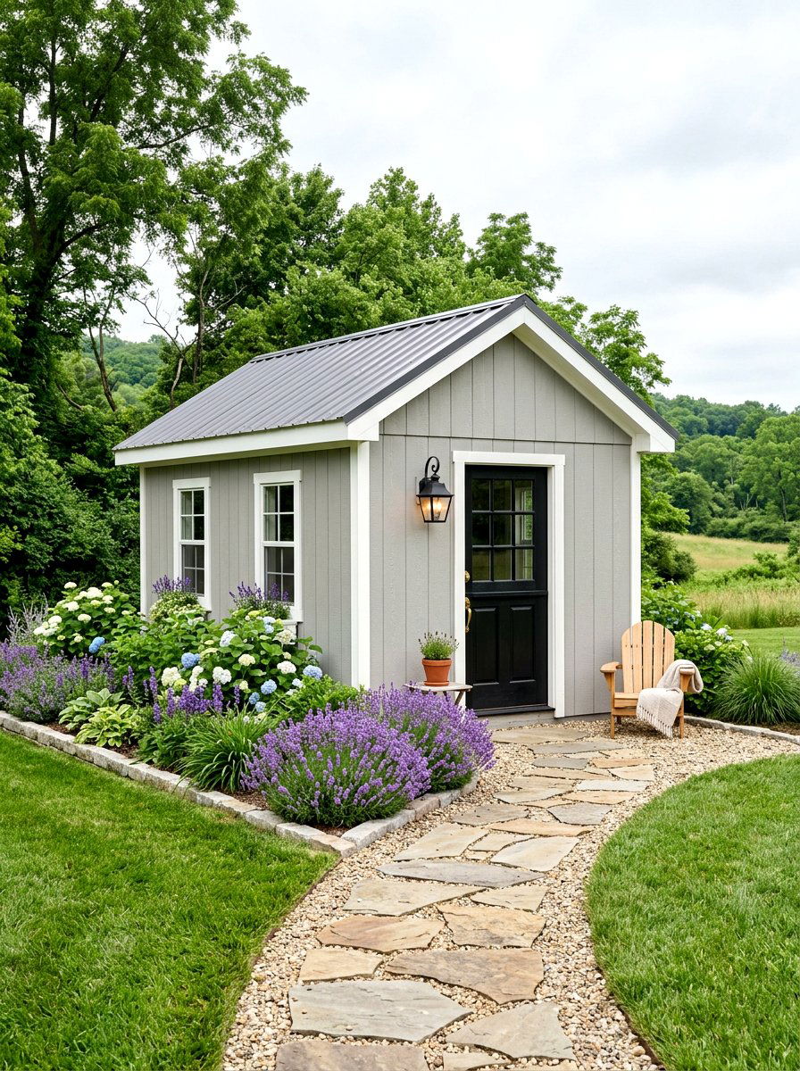 Gray Farmhouse Shed - 30 farmhouse shed ideas