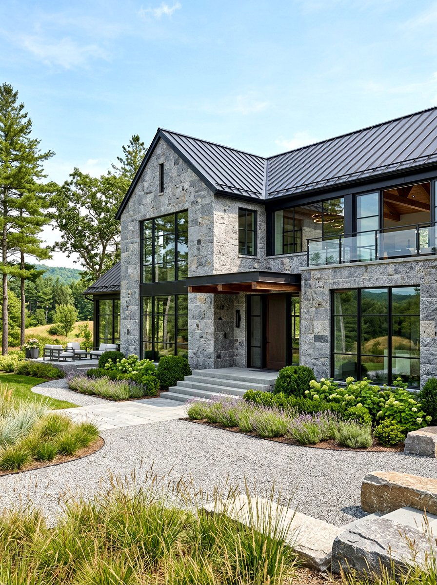 Gray Granite House - 30 stone house exterior ideas