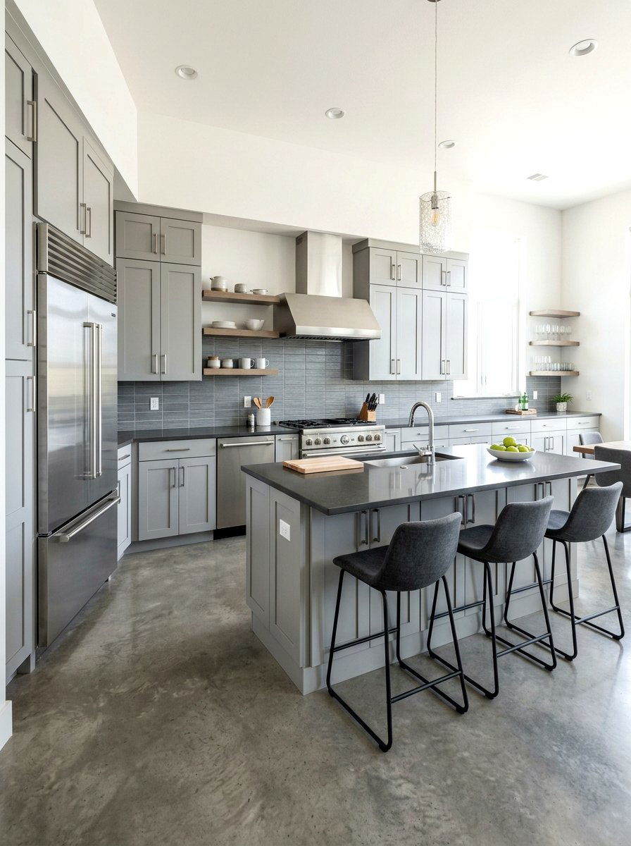 Gray Kitchen - 30 monochrome room ideas