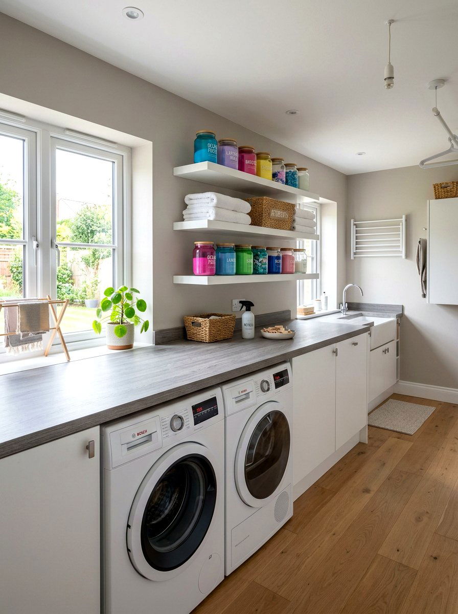 Gray Laminate Surface - 30 laundry room countertop ideas