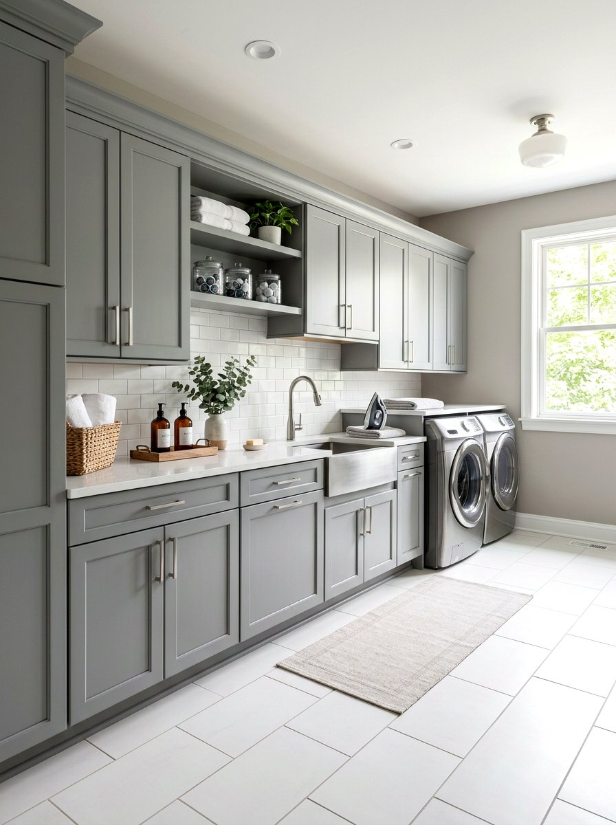 Gray Laundry Room Cabinets - 30 laundry room cabinet ideas