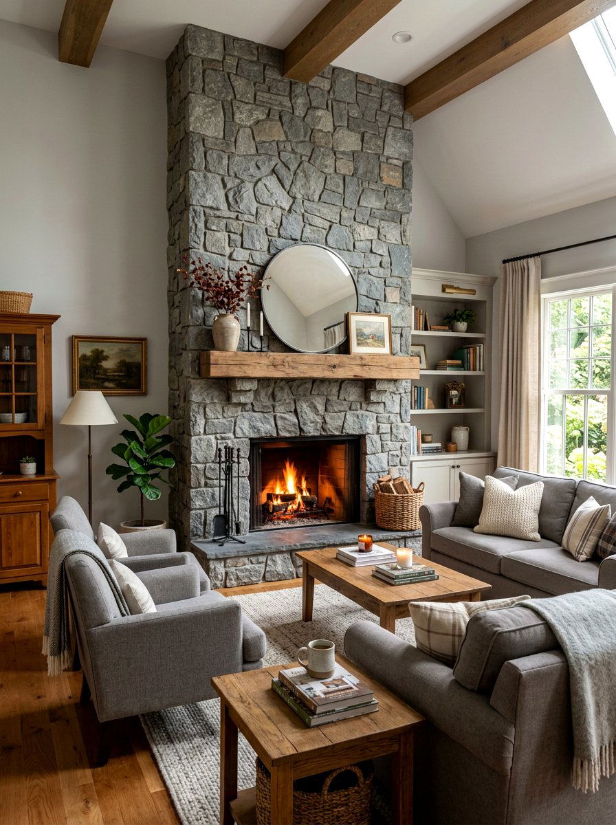 Gray Living Room With Fireplace - 30 steel gray living room ideas
