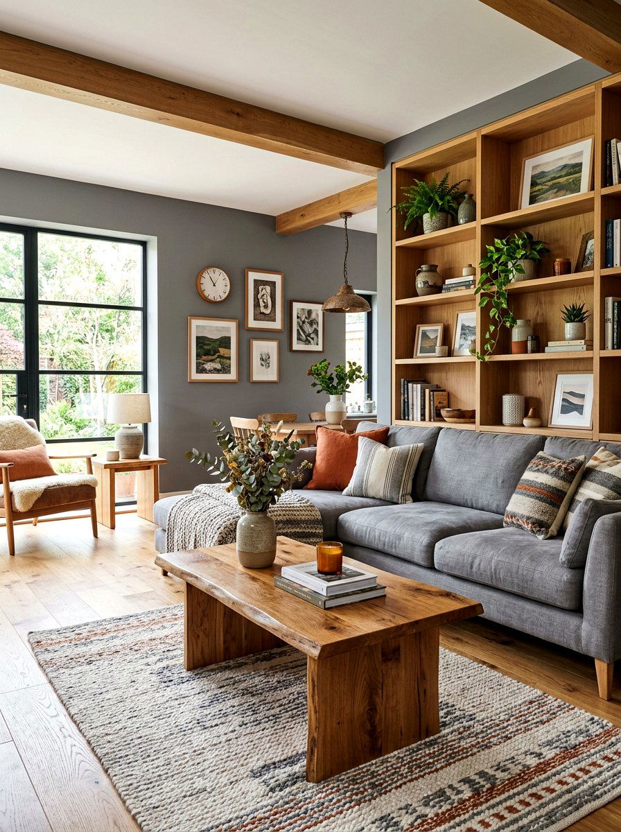 Gray Living Room With Wood Accents - 30 gray living room ideas