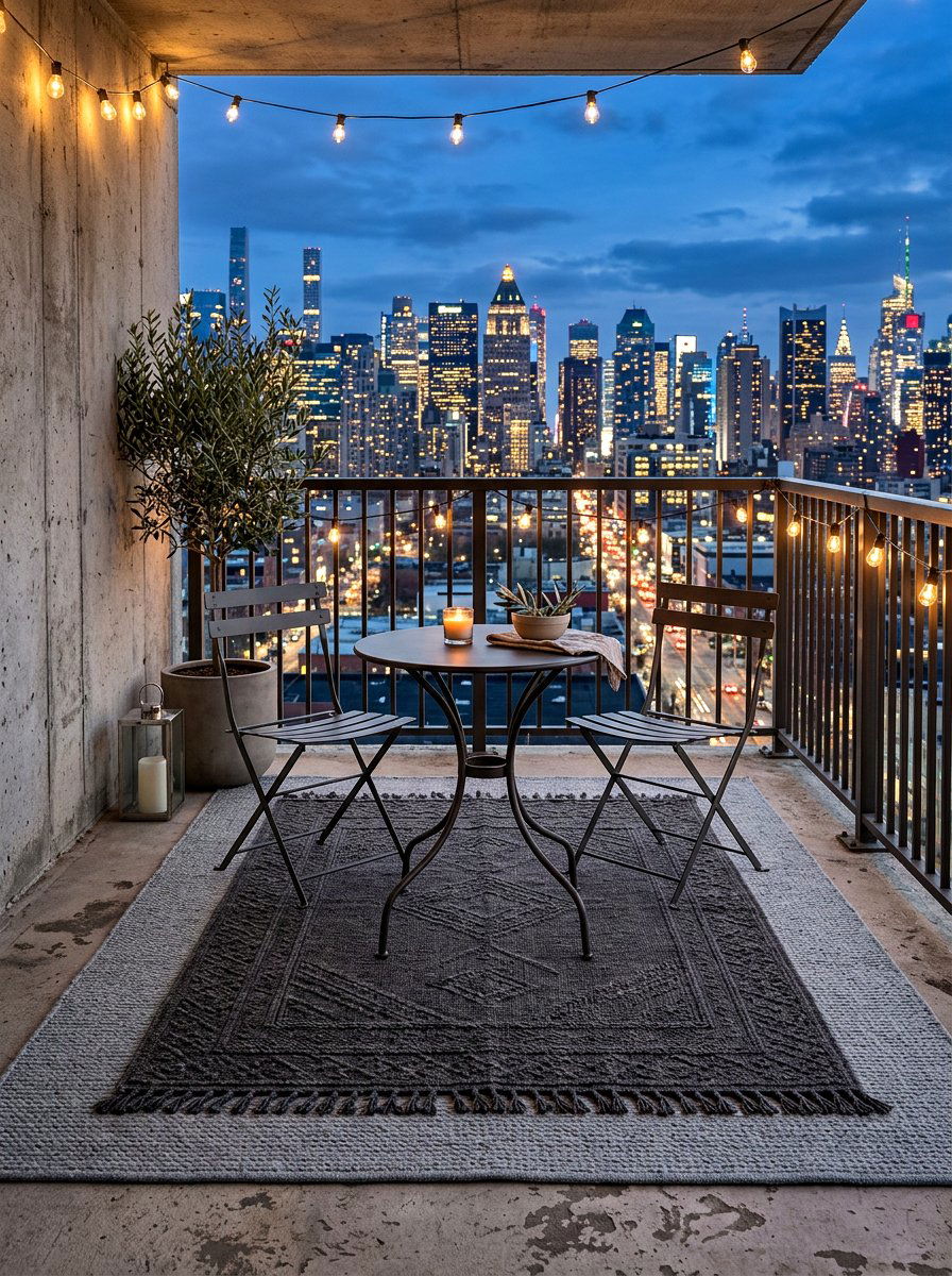 Gray Monochrome Layered Rug Set - 30 outdoor rug layering ideas