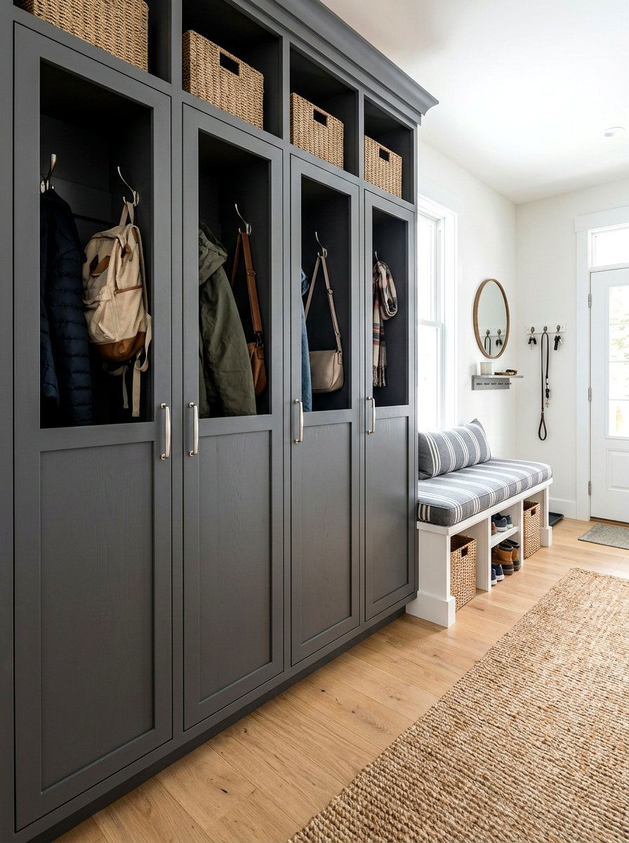 Gray Mudroom Locker - 30 mudroom locker ideas