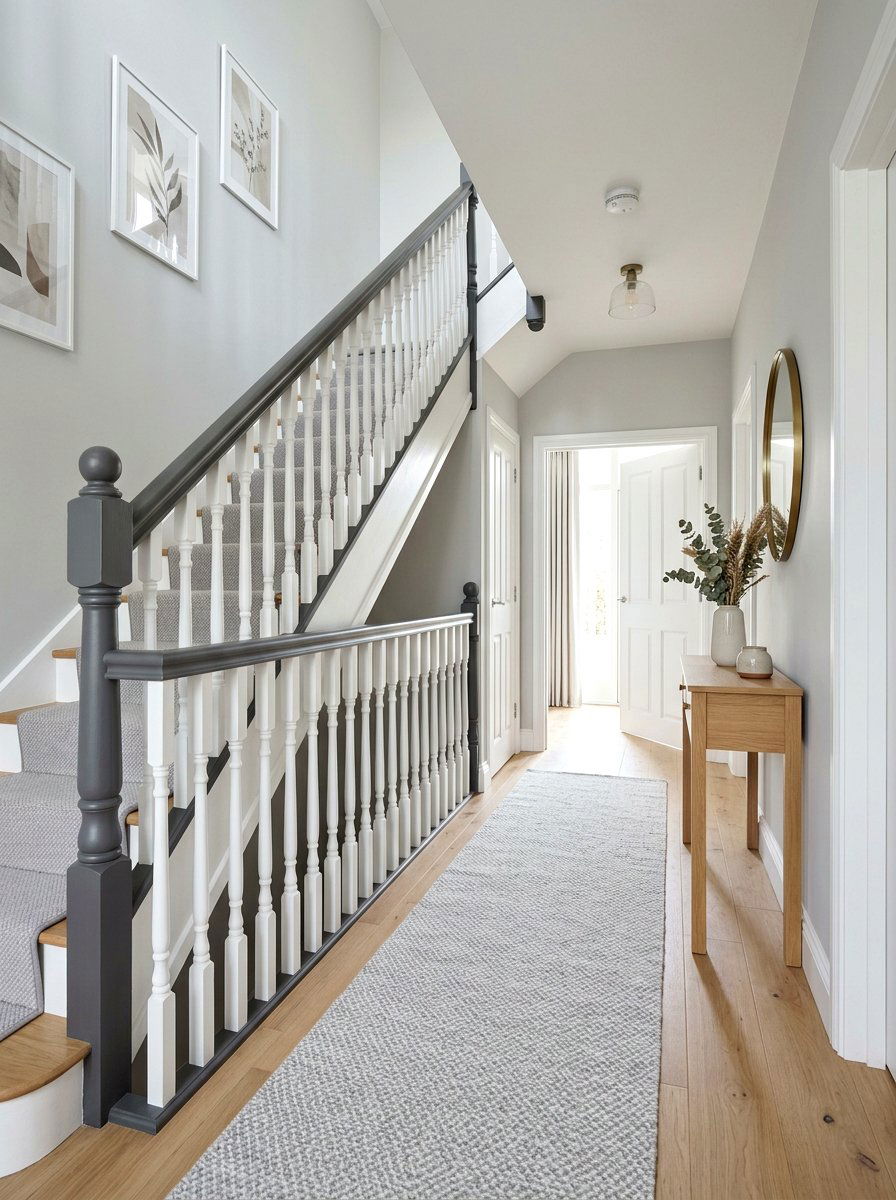 Gray Painted Banister - 30 banister makeover ideas