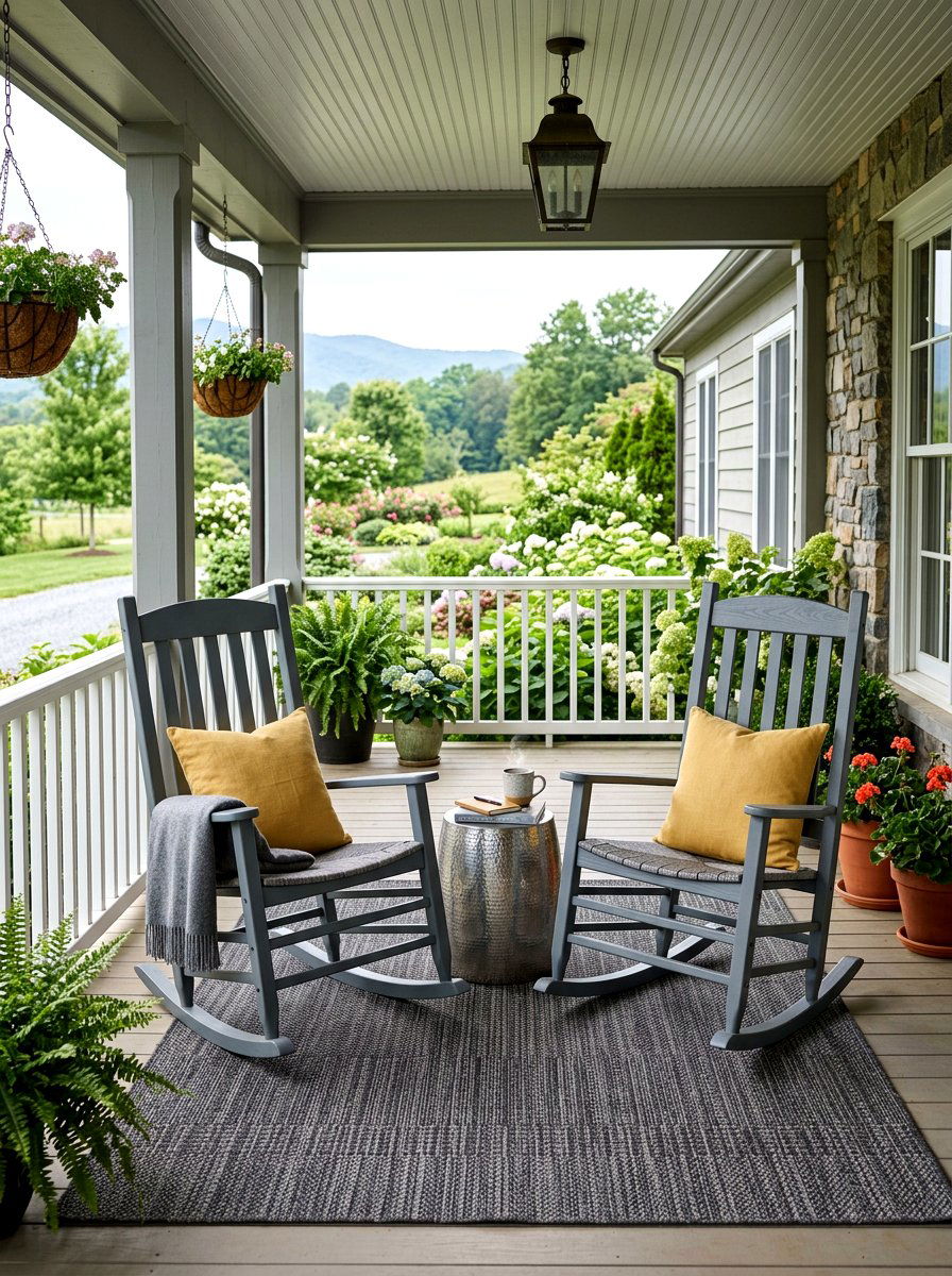 Gray Rocking Chair Porch - 30 rocking chair porch styling ideas