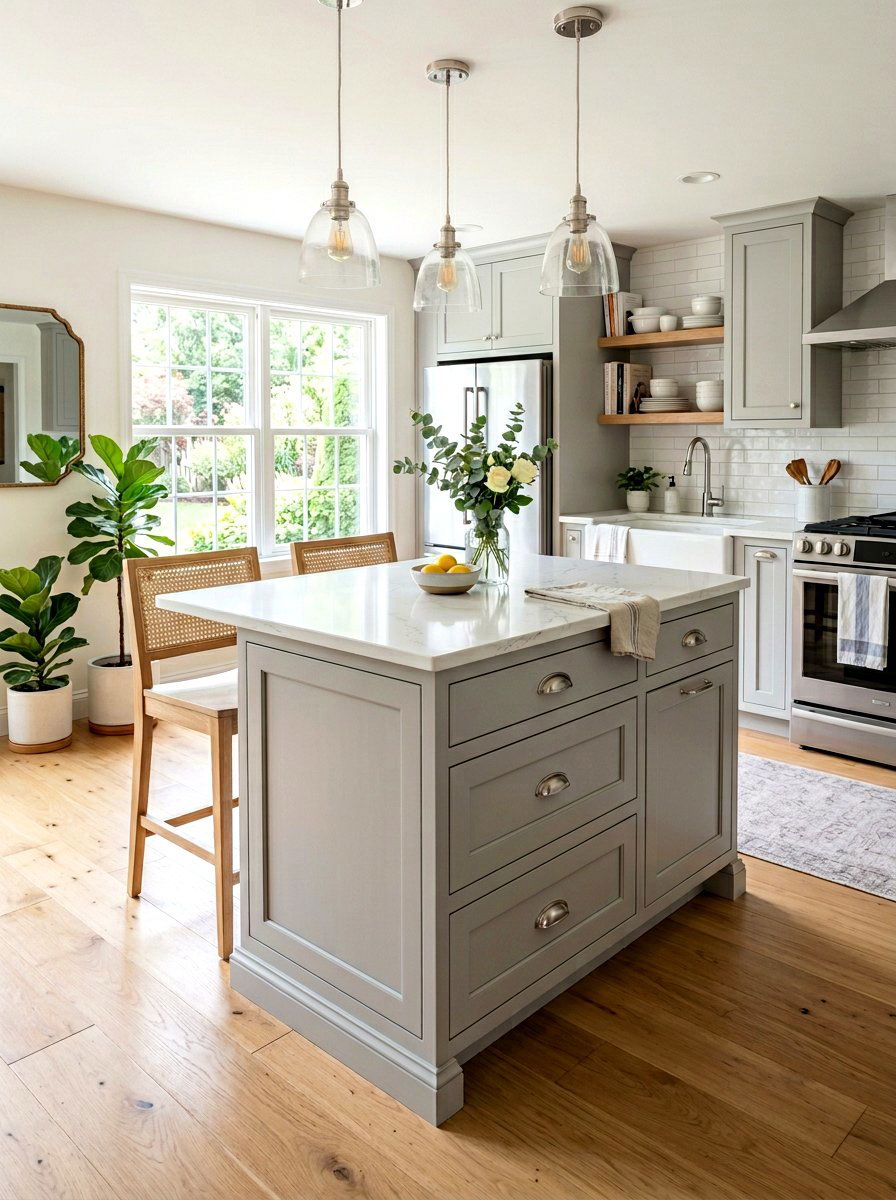 Gray Shaker Small Kitchen Island - 30 small island kitchen ideas