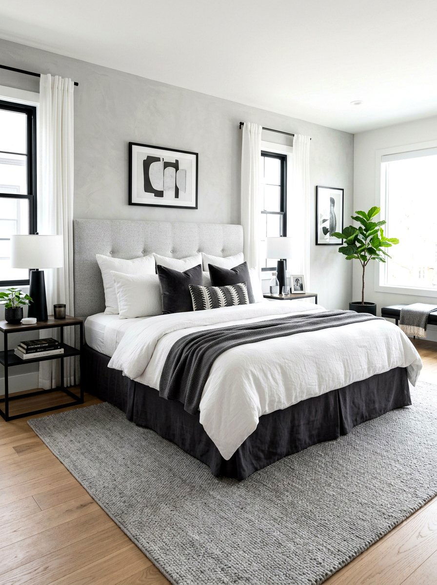 Gray Skirted Bed - 30 skirted bed ideas