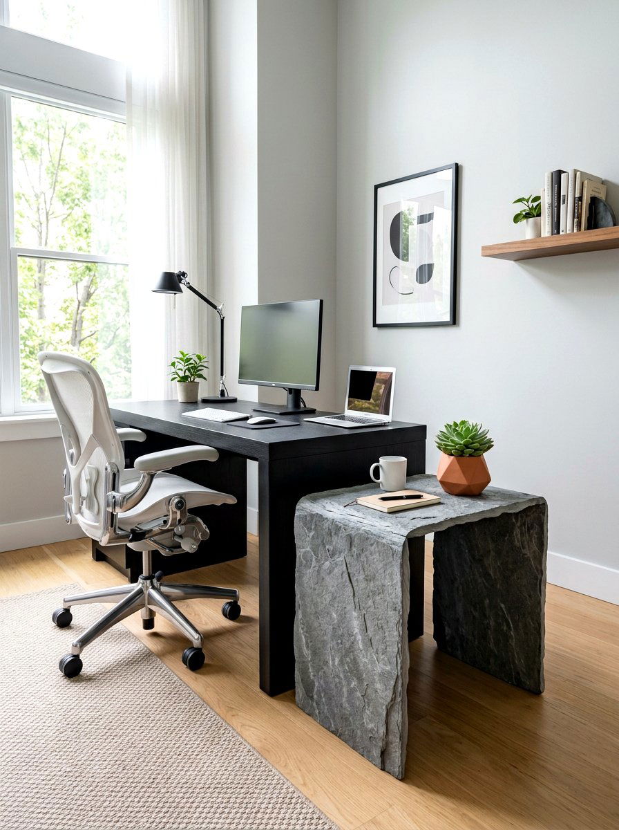 Gray Stone Waterfall Side Table - 30 waterfall side table ideas