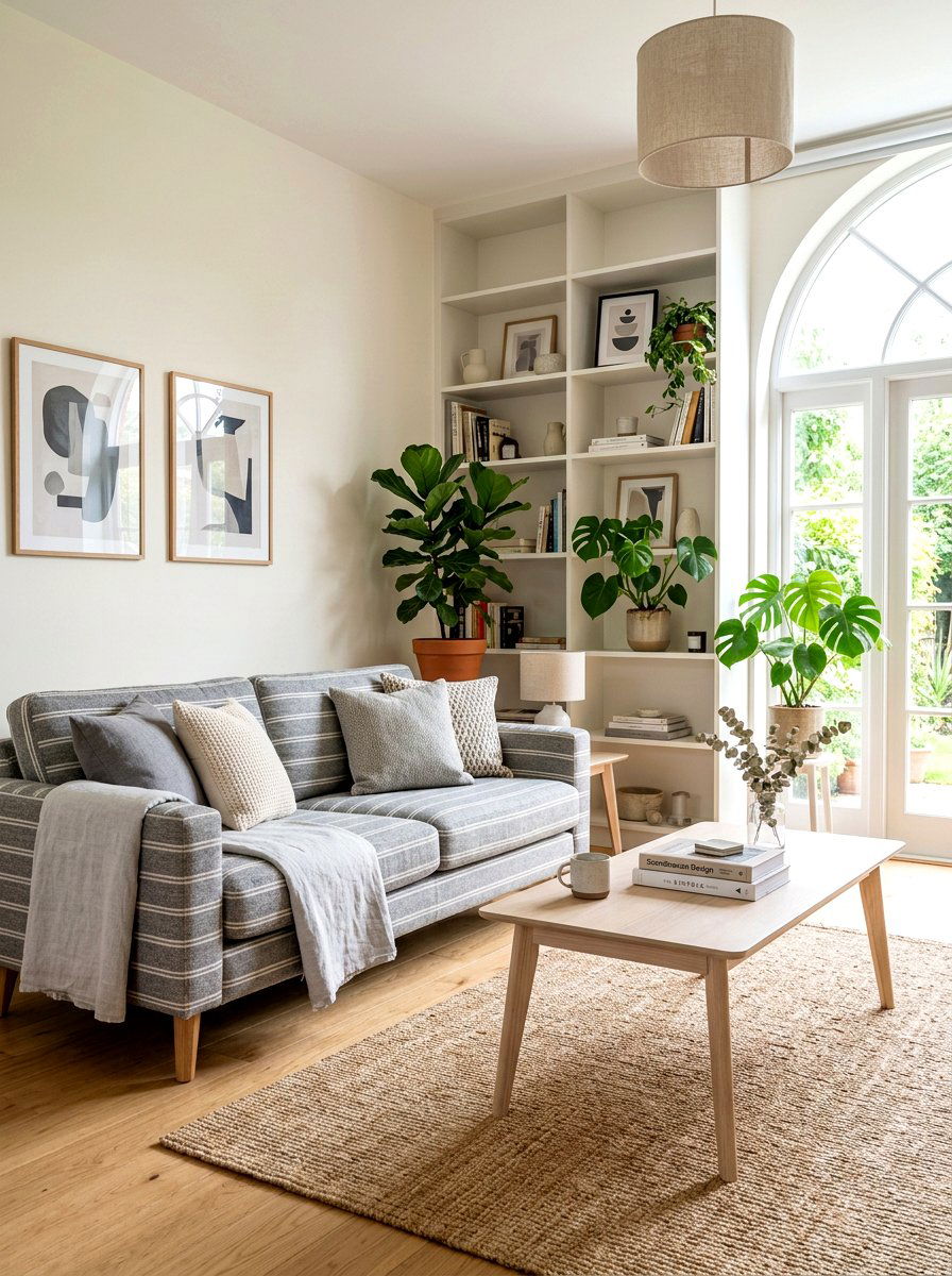 Gray Striped Sofa - 30 striped sofa ideas