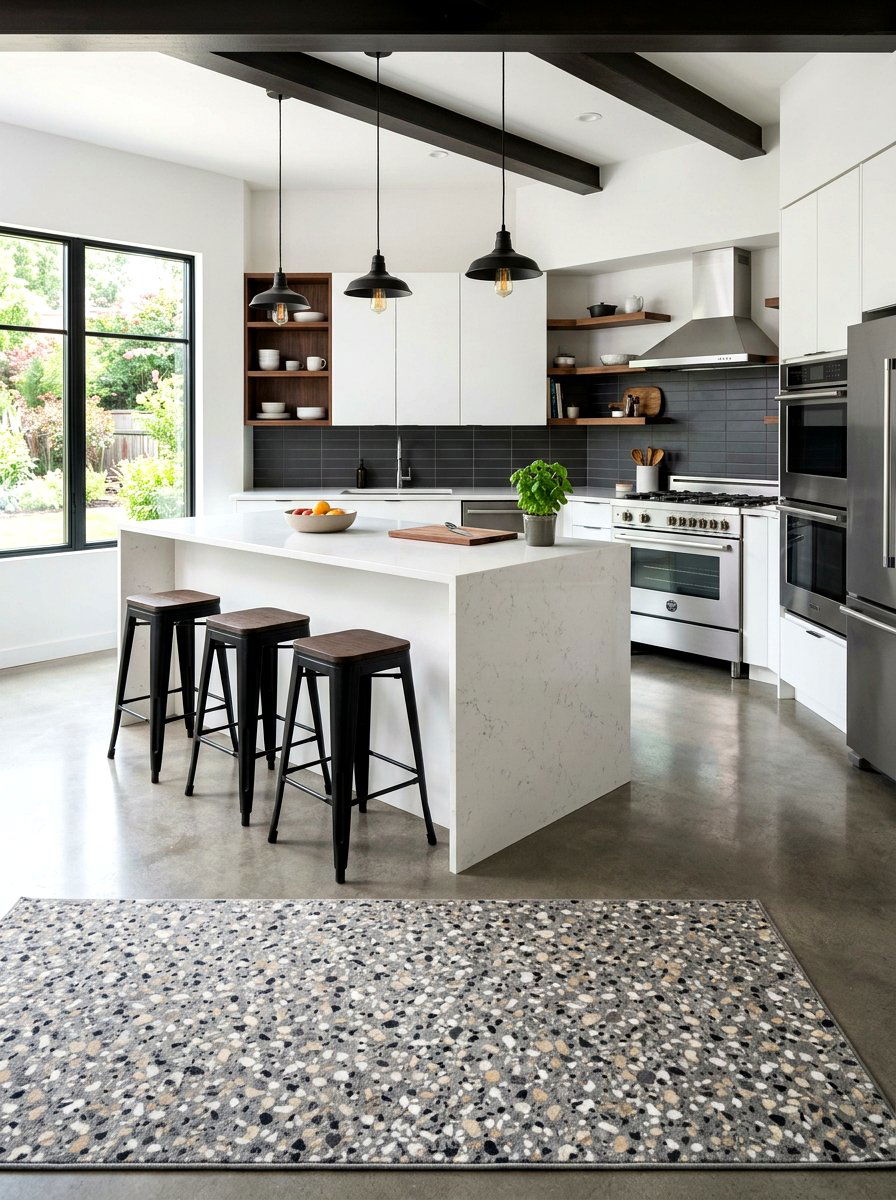 Gray Terrazzo Print Rug - 30 statement rug ideas