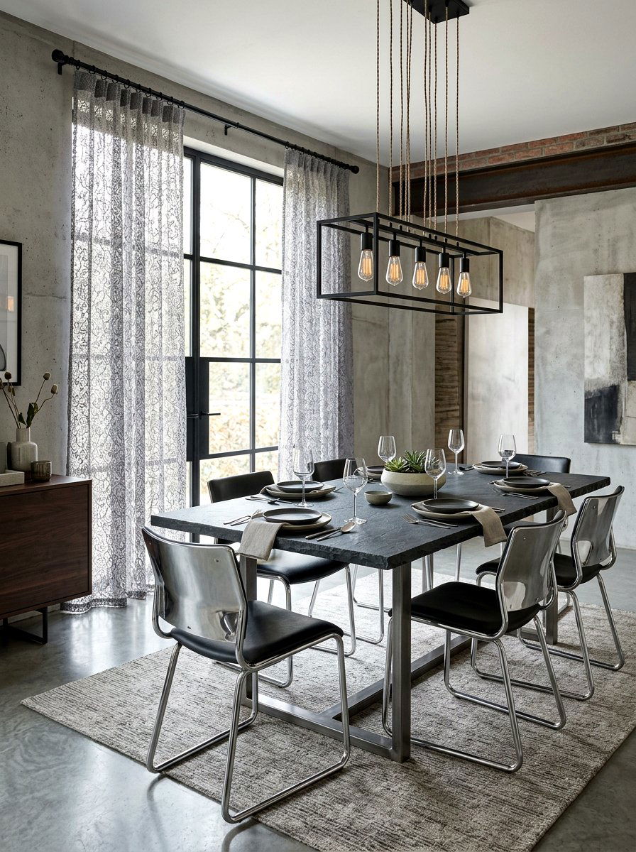 Gray Textured Lace Curtain - 30 lace curtain ideas