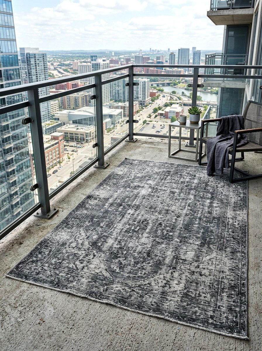 Gray Weathered Rug - 30 balcony rug ideas