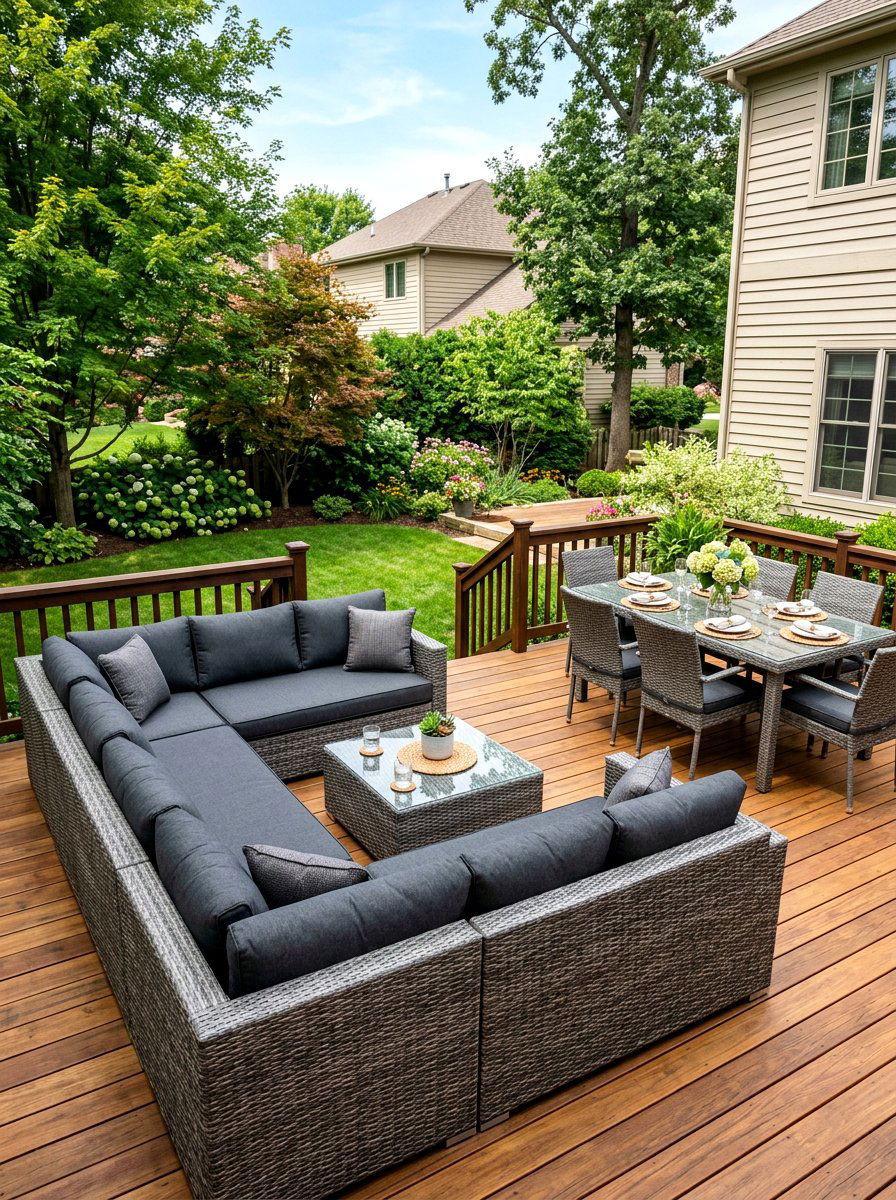 Gray Wicker Patio Set - 30 outdoor sectional ideas